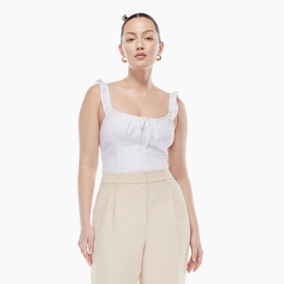 Aritzia Wilfred Boheme 100% Linen White Bustier Blouse - Picture 4 of 12